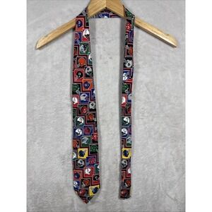 Vintage NFL Team Helmet Neck Tie Mens Multicolor Football Surrey Made in USA 90s